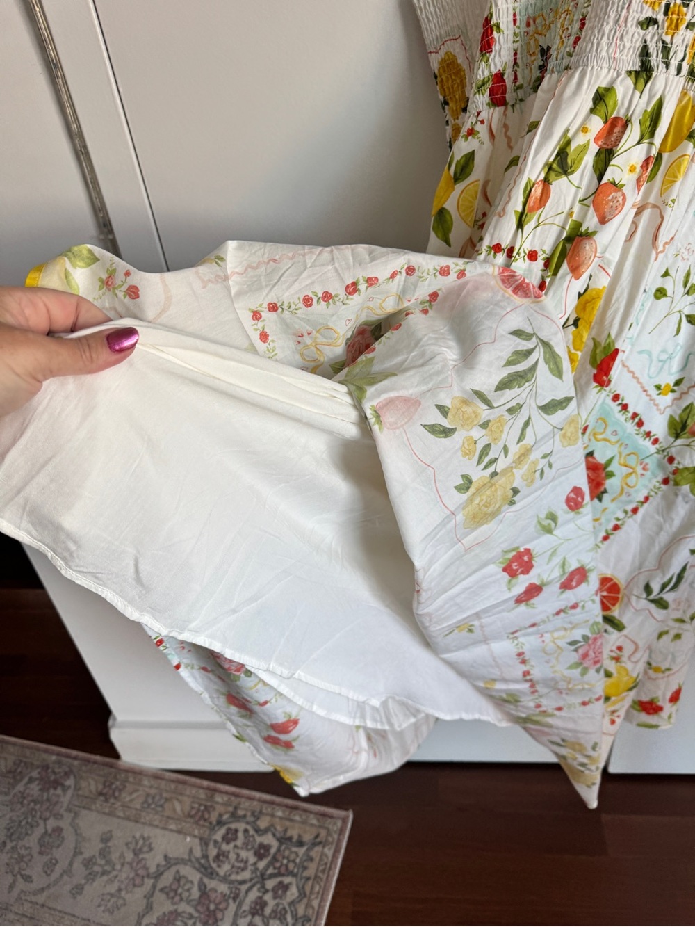 Ivy City Co White Floral Citrus Midi Dress - Picture 6 of 7